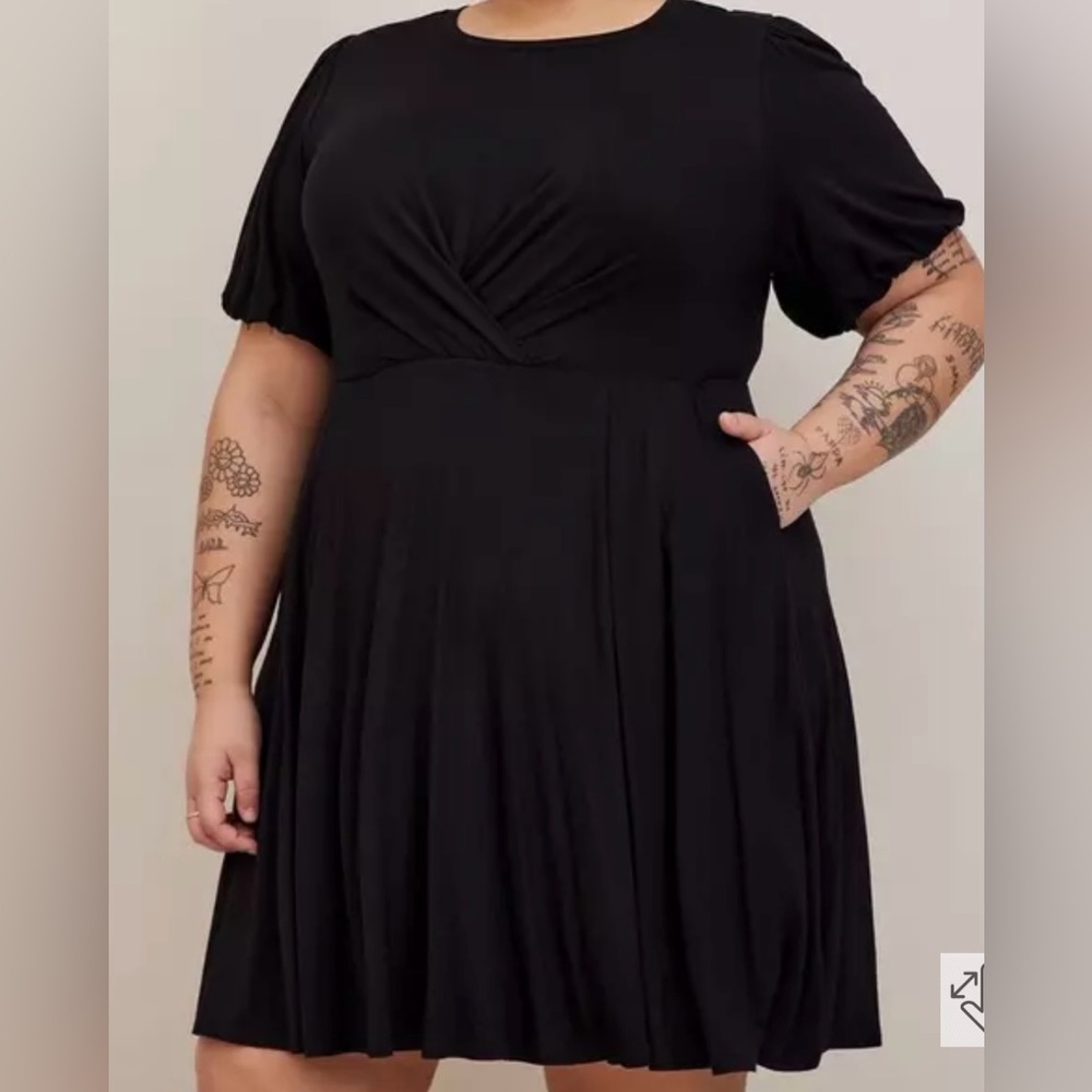 Torrid Mini Super Soft Balloon Sleeve Aline Dress Size 1